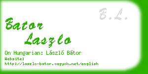 bator laszlo business card